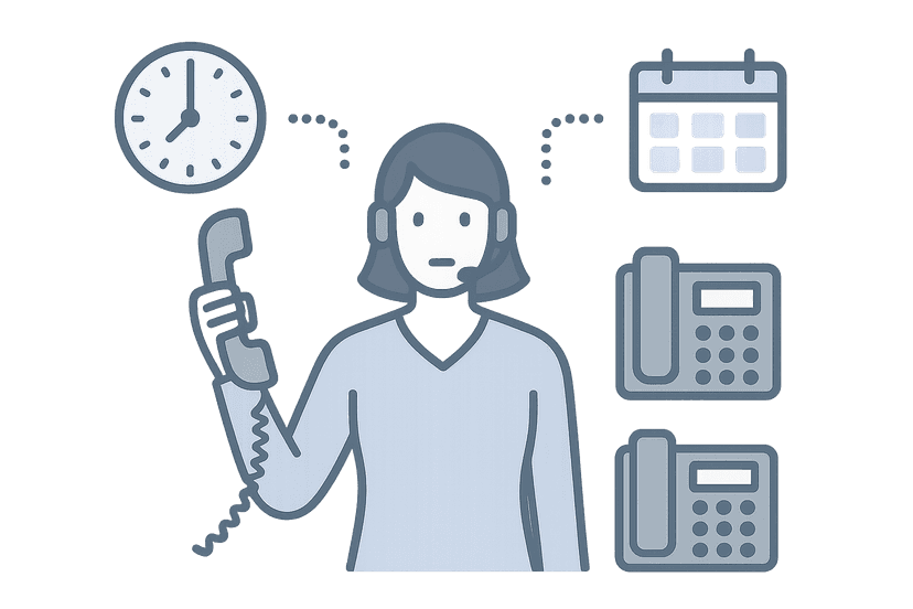 Virtual receptionist interface greeting callers