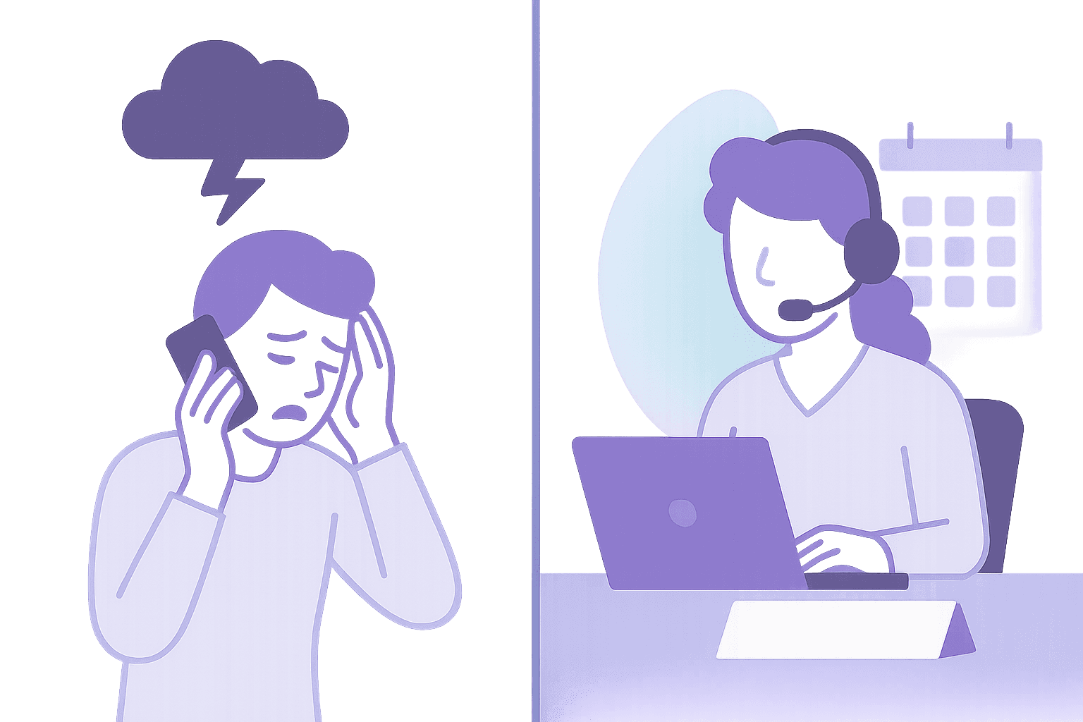 Crisis advocate providing compassionate phone support to a caller